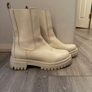 Women's Cream Ankle Boots